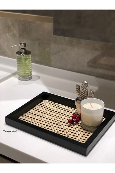 Maison Avf صينية Hazeran من الخيزران الأسود - مستطيلة 100% طبيعية Hazeran M016