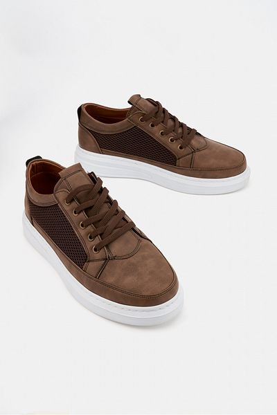 Zegeshoes Men's Brown Tied Mesh Orthopedic Daily Sports Shoes Guaranteed Sneaker Sports Shoes