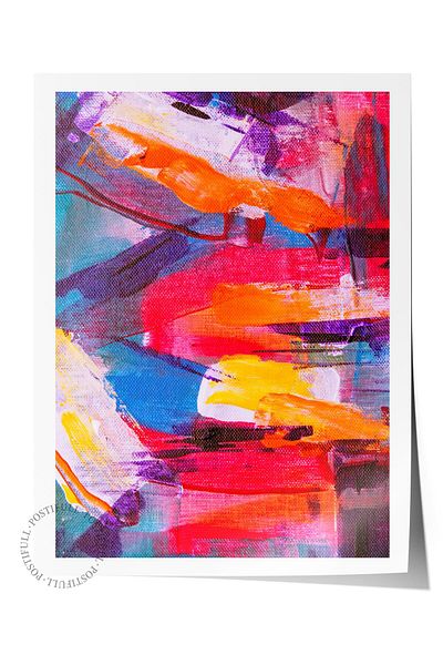 Postifull Frameless Poster Painting, Wall Poster, Artistic Hd Printing, Colorful Abstract Explosion , Maximalist No:19