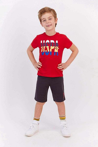 U.S. Polo Assn. Licensed Red Boy's Capri Suit