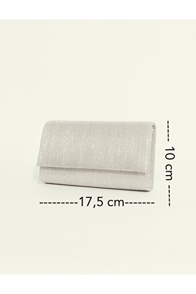 NAZART Women's Tiny Big Stone Look Powder Evening Dress Clutch Portfolio Chain Strap Handheld Wedding Engagement Evening Bag