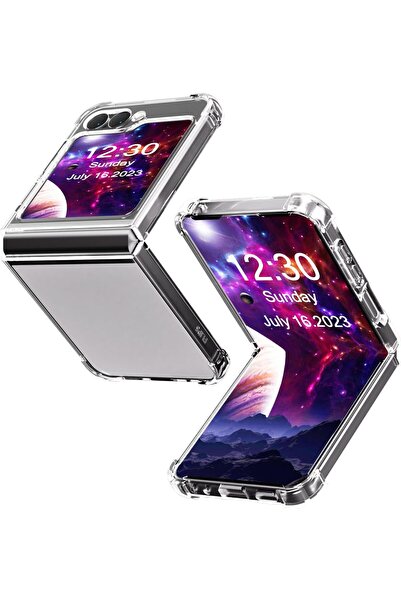 Rivor Samsung Galaxy Z Flip 5 Kılıf 3D Kamera Korumalı Darbe Emici Yumuşak Es...