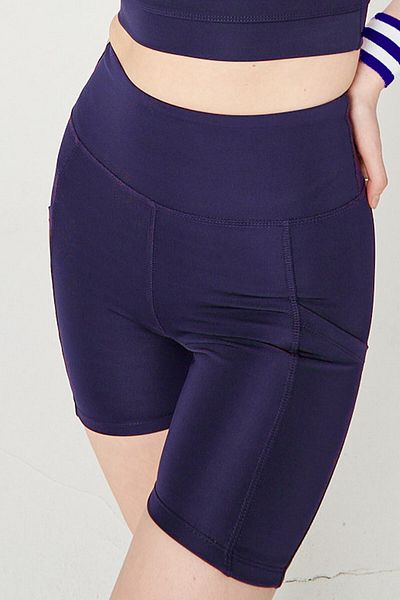 ENNA MODA Pantaloni scurți sport de recuperare cu talie înaltă, albastru bleumarin