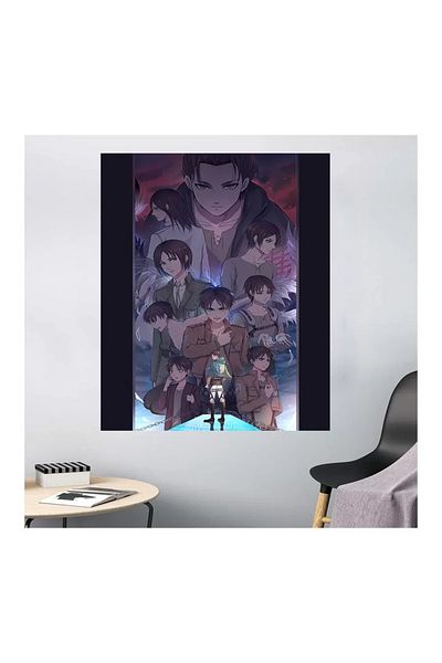 Köstebek 70 X 100 Cm Tapiserie de perete Anime Attack On Titan Eren Jeager