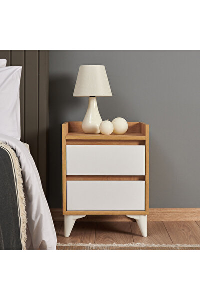 Just Home Verona 2 Çekmeceli Komodin Safir Meşe/beyaz