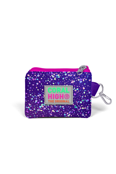 Coral High Poșetă cu monede pentru copii cu model inimă roz violet - 21840