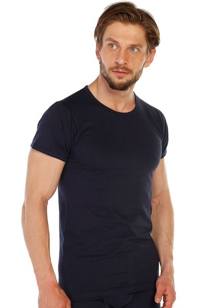 TOLIN Ανδρικό εσώρουχο Navy Blue Single Jersey - 100% βαμβάκι, O λαιμόκοψη, 12 Πακέτο 314