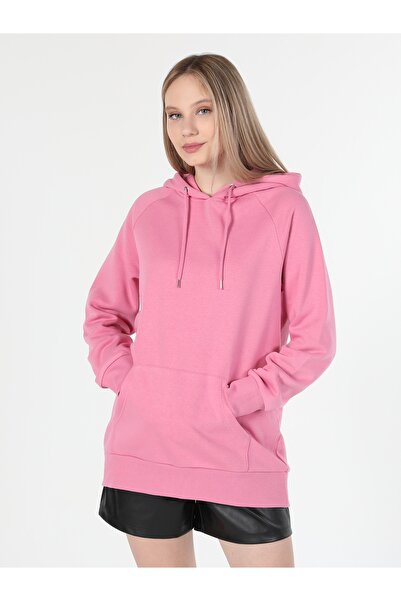 Colin's Γυναικείο φούτερ Regular Fit με κουκούλα ροζ