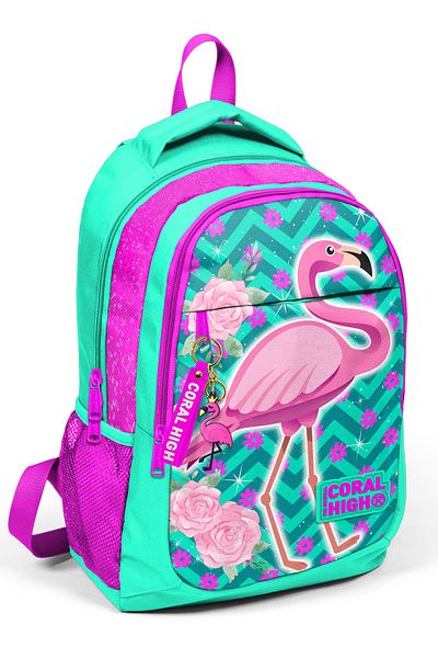 Coral High Детска раница Water Green Flamingo с три отделения 14382