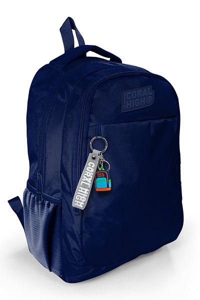 Coral High Navy Blue Boy Primary School Secondary School Backpack