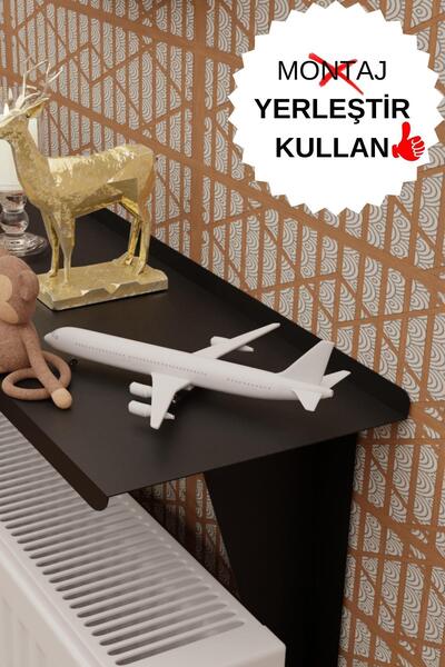 risingmaber Montajsız Petek Üstü Metal Raf, Kalorifer Peteği Raf Dresuar Uçan Raf 80 cm MT99