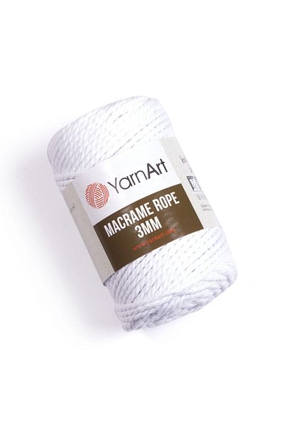 Yarnart Σχοινί Macrame 3 Mm - Σχοινί Πλεκτομηχανής Μακραμέ Λευκό-751