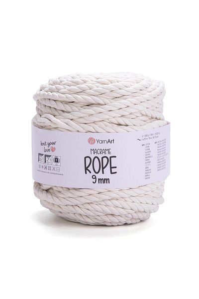 Yarnart MACRAME ROPE 9MM - ΜΑΚΡΑΜΕ ΧΕΙΡΟΠΟΙΗΤΟ ΣΧΟΙΝΙ ΠΛΕΚΤΟ ΚΡΕΜΑ-752