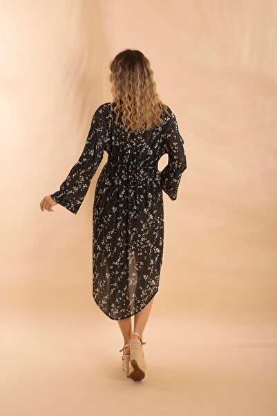 Bonitas Beachwear Μαύρη Λευκή Πόρπη Pareo - Bnts-23005