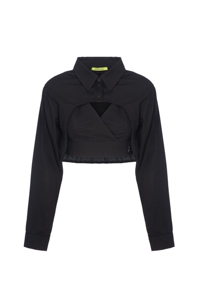 OVERSUAL VIRGO Siyah Bistüyerli Gömlek