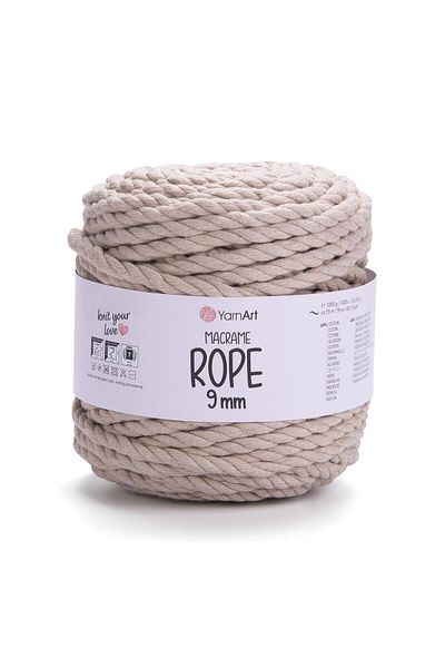 Yarnart MACRAME ROPE 9MM - ΜΑΚΡΑΜΕ ΧΕΙΡΟΠΟΙΗΤΟ ΣΧΟΙΝΙ ΜΠΕΖ-753