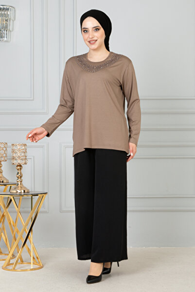 FATELLA Bluză de damă din bumbac pieptănat mama