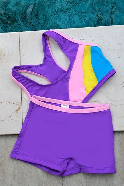 Eke Tekstil Girl's Swimming Top-Under Set Swimsuit