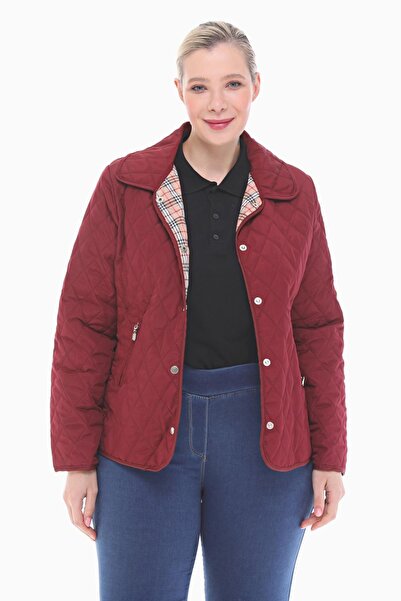 VETRE Large Size Bb Burgundy Seasonal Quilted Coat 1039