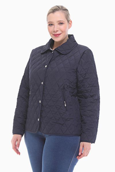 VETRE Large Size Bb Navy Blue Seasonal Quilted Coat 1039