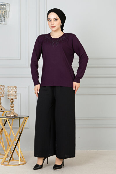 MODA Γυναικεία Βαμβακερή Μπλούζα Μεγάλου Μεγέθους Mother's Cotton