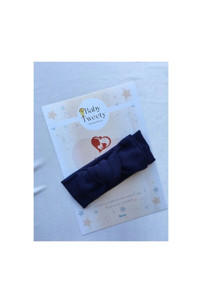 Baby Tweety Handmade Ribbed Baby Girl Bandana (DARK BLUE)