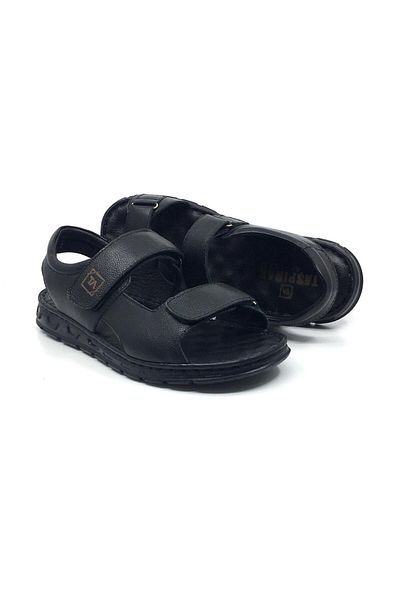 Erdem Taşpınar %100 Genuine Leather Orthopedic Men's Summer Velcro Slippers-Sandals 40-45