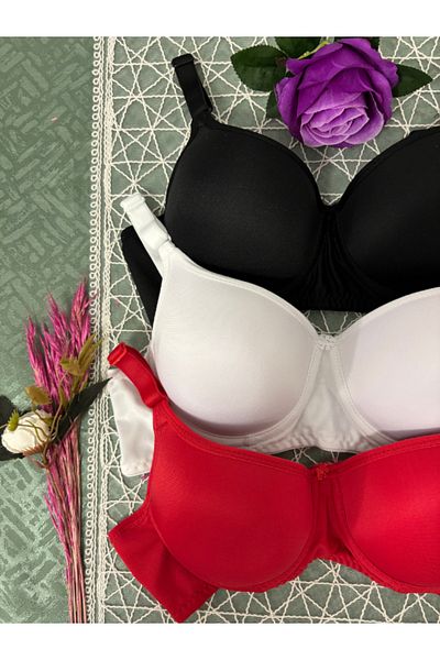 Kerem Giyim Women's Padded Underwire 3-Piece Bra Set