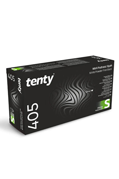 Tenty Black Nitrile Powder Free Gloves (PACK OF 100) S