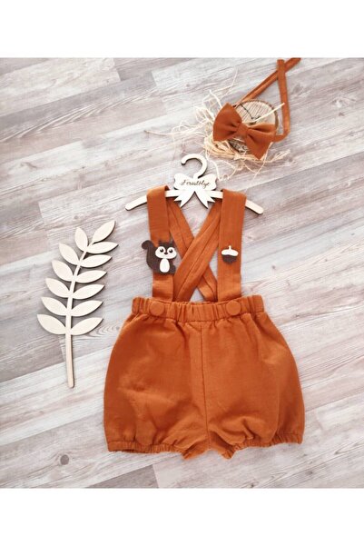 Feriatolye Sincap Konsepti Yanık Turuncu Salopet