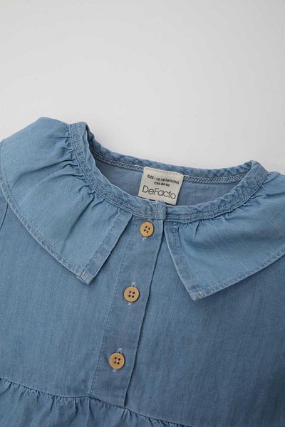 DeFacto Short Sleeve Jean Jumpsuit and Pantyhose 2 Pieces Set for Newborn Baby Girl - C2669a524sm