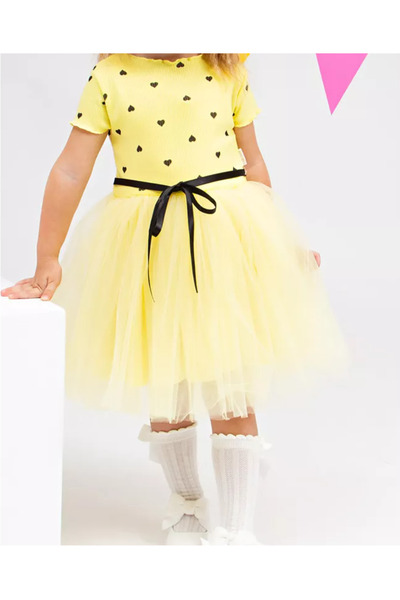 nc gift Rochie tutu prințesă cu inimă flexibilă din tul pufos din lycra impri...