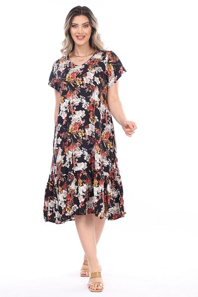 Eceyaman moda Black Red Oversize Women's Dress