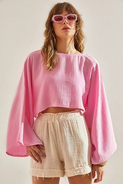 Bianco Lucci Γυναικεία Μπλούζα Bat Sleeve Crop -60251156