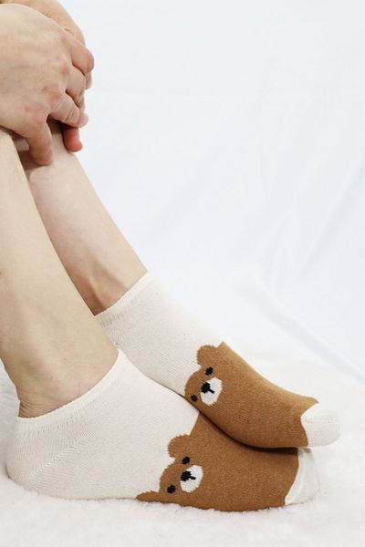 KRAL SOCKS Γυναικείες κάλτσες με σχέδια - 4 ζευγάρια, κοντά μποτάκια