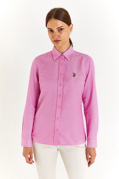 U.S. Polo Assn. Cămașă de damă Slim Fit roz uni Îmbrăcăminte ARİEN