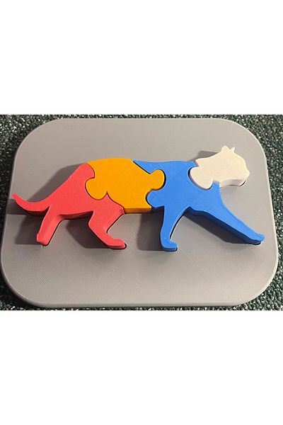 Giftbox3d Puzzle with Cat Figure for Kids - 175x130x10mm