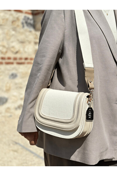 Night Жіноча сумка на руку та плече з льону Fiona Model Світла норка