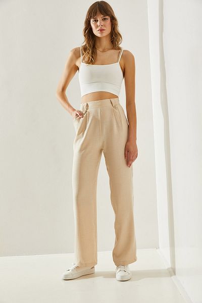 Bianco Lucci Beschichtete Damenhose mit Knöpfen -60251181