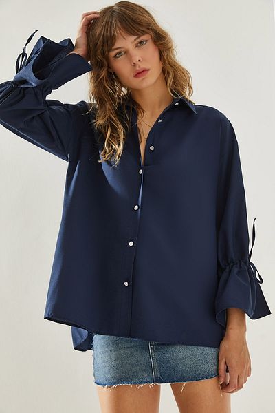 Bianco Lucci Jewelled Buttoned Pleated Shirt - Women's, Sleeve Shirred,60251128