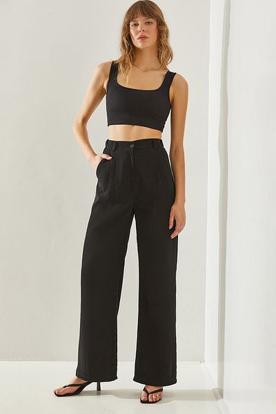 Bianco Lucci Elastic Women's Palazzo Trousers -60251189