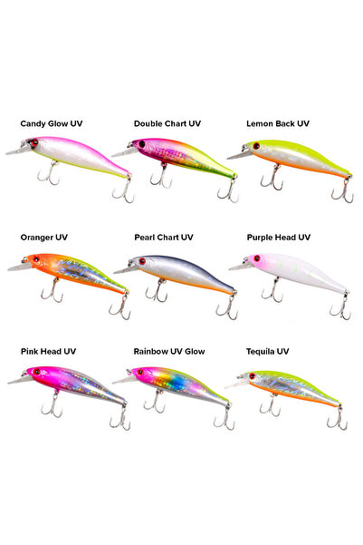 RYUJI Slalom 8cm 11GR Maket Yem PURPLE HEAD GLOW