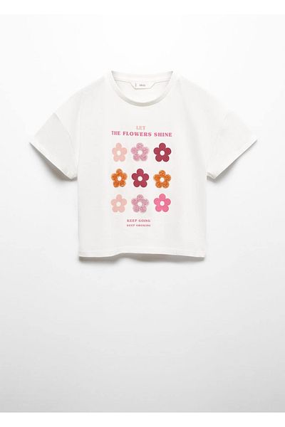 MANGO Kids Μπλουζάκι με ανάγλυφο floral σχέδιο