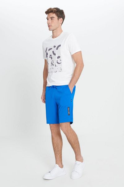 AC&Co / Altınyıldız Classics Férfi Saks Blue Standard Fit normál szabású kötött sportrövidnadrág