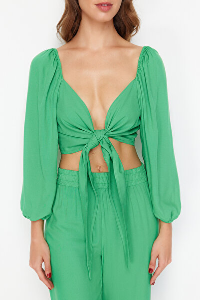 Trendyol Collection Strandgarnitúra zöld blúzzal és nadrággal - TBESS23AU00072