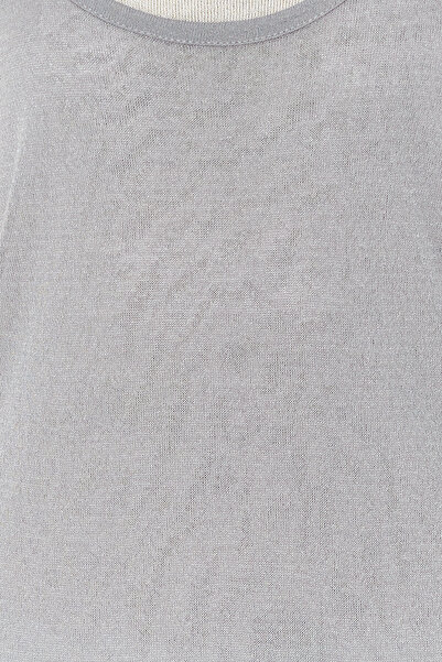 Trendyol Collection Gray Straight Shift Double Layer Single Plate Maxi Dress TWOSS24EL00969