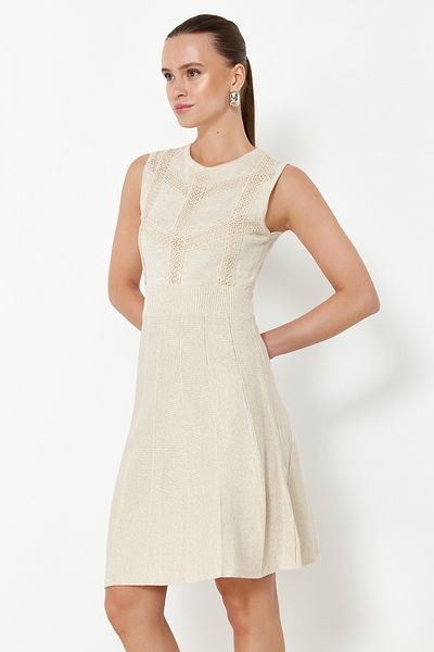 Trendyol Collection Μίντι φόρεμα μονό πιάτο δαντέλα με κόσμημα ίσιο σε γραμμή Α TWOSS24EL00974
