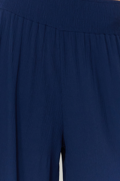 Trendyol Collection Navy Blue Woven Gipe Detailed Beach Pants Tbess24Pl00008