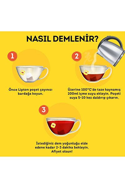 Lipton Yellow Label Bardak Poşet Çay 100'lü X 6 Paket