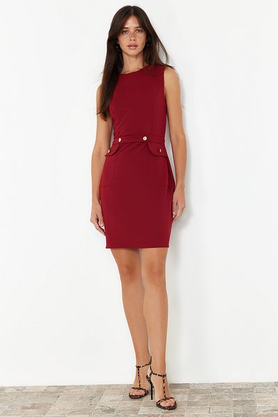 Trendyol Collection Rochie mini detaliată cu buzunar, cu curea, TWOSS23EL02037
